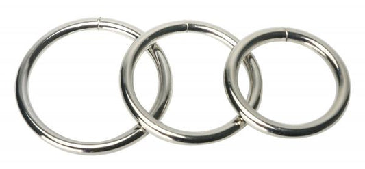 Trine Steel Cock Ring Collection 3 Piece