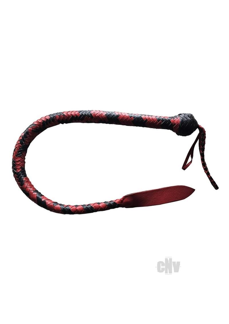 Leather Devil Tail Whip Blk/red