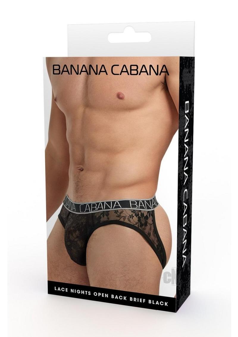 Banana Cabana Lace Night Open S/m Blk