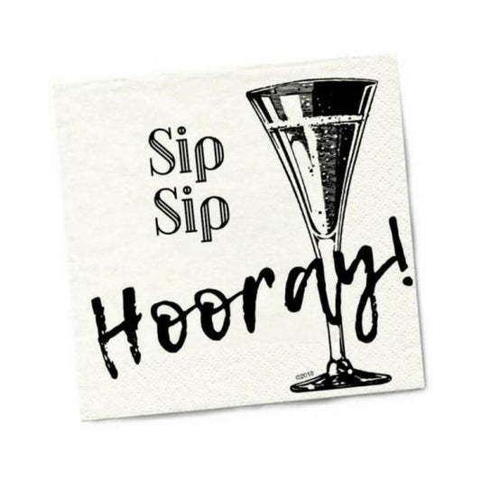 Twisted Wares Sip Sip Hooray Napkins 20-pack