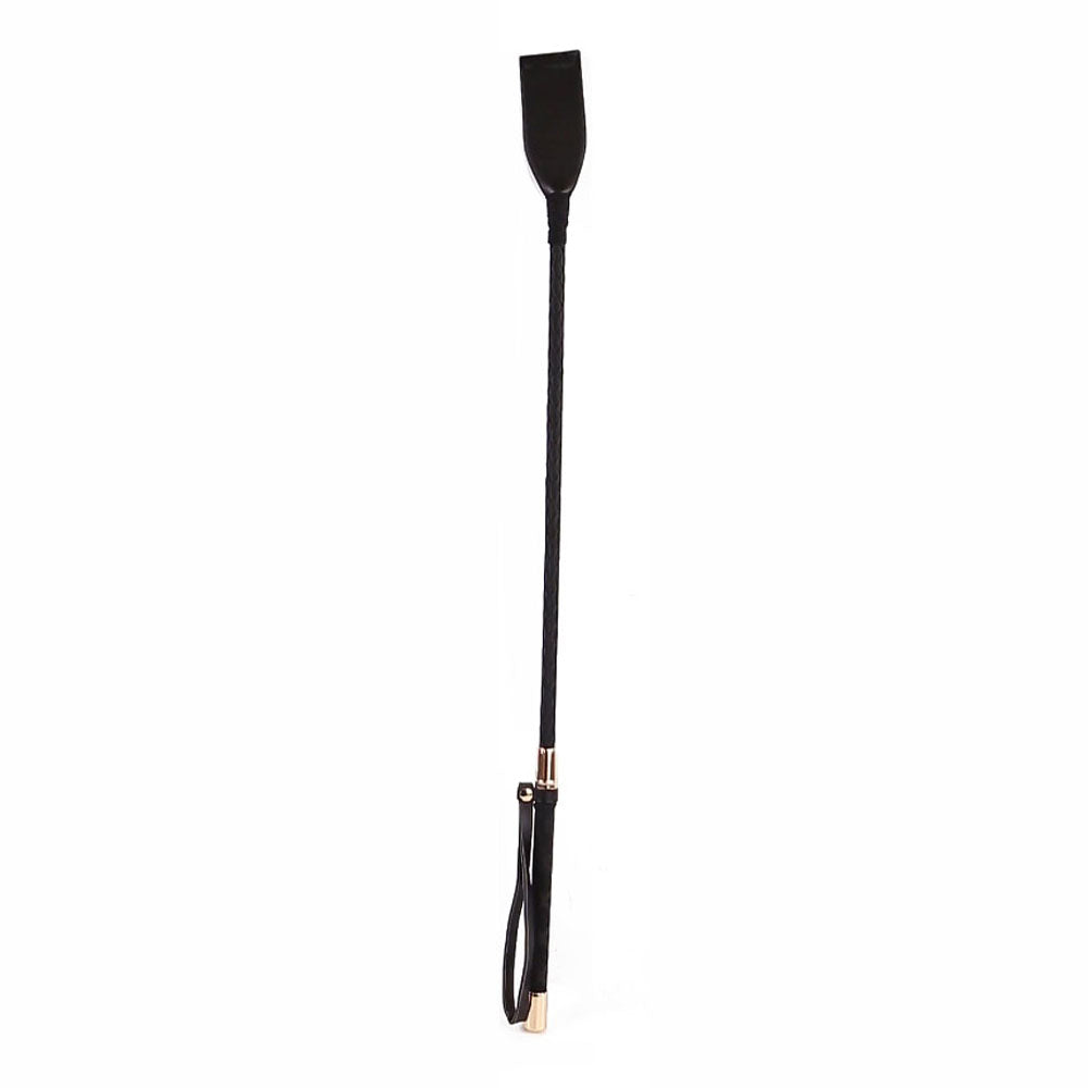 18&quot; PU Golden Tip Riding Crop Black