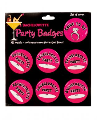 Bachelorette party badges - pack of 7