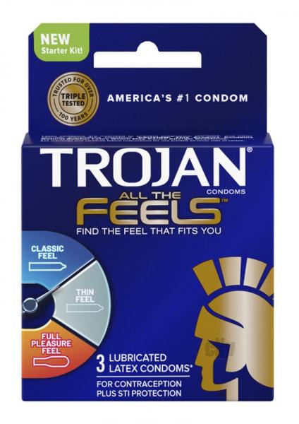 Trojan All The Feels Condoms - Pack Of 3