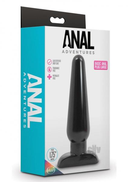 Blush Anal Adventures Basic Anal Plug - Large Black