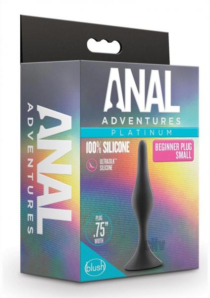 Anal Adventures Platinum Silicone Beginner Plug Small Black