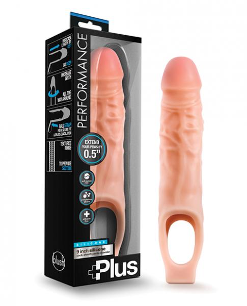 Performance Plus - 9 Inch Silicone Cock Sheath Penis Extender - Vanilla