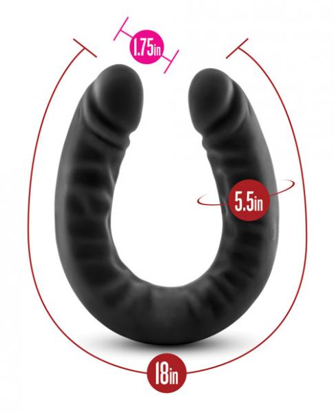 Ruse - Silicone Double Headed Dildo - 18in - Black