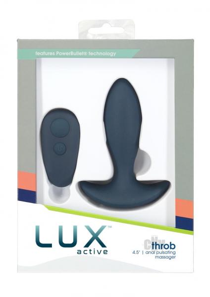 Lux Active Throb 4.5 In. Anal Pulsating Silicone Massager Black