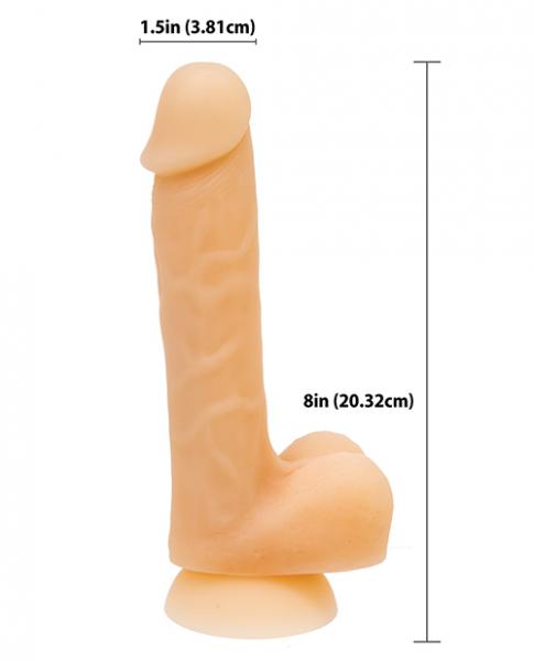 Addiction David 8 inches Bendable Beige Silicone Dong