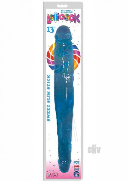 Lollicock 13 inches Sweet Slim Stick Double Dildo Blue