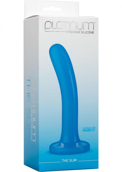 Platinum Premium Silicone The Slim Dildo - Blue