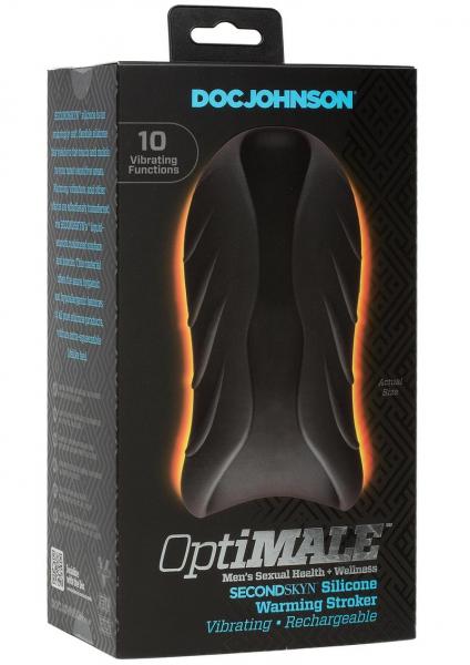 Optimale Silicone Auto-heating Stroker Rechargebale Vibrating Black/slate