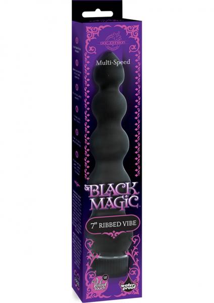 Black Magic 7 inches Ribbed Vibrator