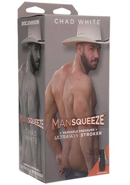 Man Squeeze - Chad White - Ultraskyn Stroker - Ass Vanilla