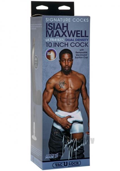 Signature Cocks Isiah Maxwell 10 Inch Ultraskyn Cock With Removable Vac-u-lock Suction Cup Chocolate