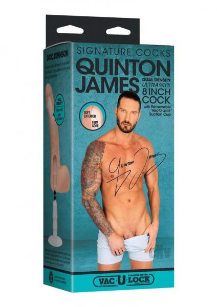 Signature Cocks Quinton James Ultraskyn 8 In. Dual Density Dildo With Removable Vac-u-lock Suction C