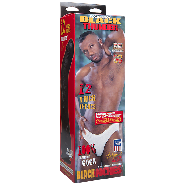 Black Thunder Realistic Cock 12 Inches Brown