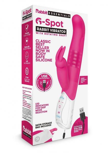 Rabbit Essentials G-spot Rabbit Vibrator Hot Pink