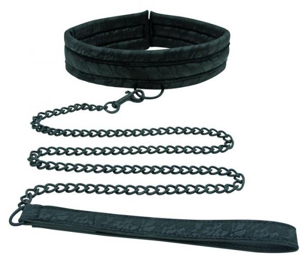 Midnight Lace Collar And Leash Black