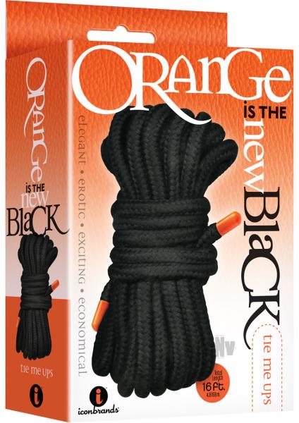 The 9's, Orange Is The New Black, Tie Me Ups Cotton/nylon Blend Bondage Rope, Black With Orange Aigl