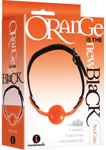 The 9's, Orange Is The New Black, Siligag Silicone Bag Gag, Orange With Black Faux Leather Straps