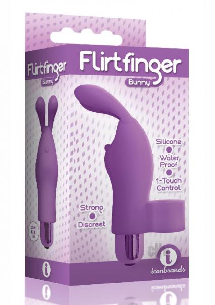 The 9's Flirt Finger Bunny Finger Vibrator Purple