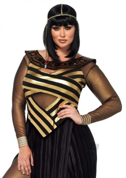 Nile Queen Dress 3pc 1x/2x Blk/gld