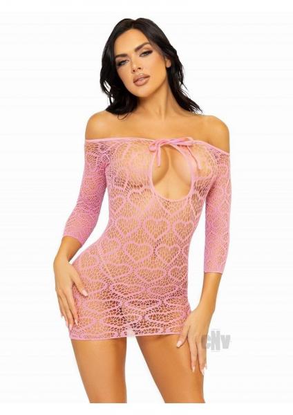 Seamless Heart Mini Dress Keyhole Os Pnk