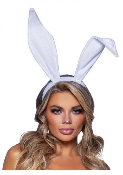 Bendable Velvet Bunny Ears O/s White