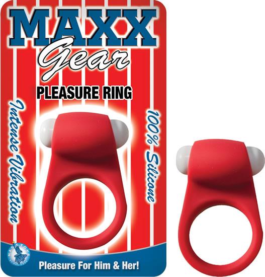 Maxx Gear Pleasure Ring Red Vibrating Cockring