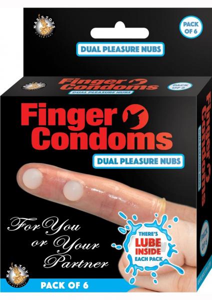 Finger Condoms Dual Pleasure Nubs 6 Pack