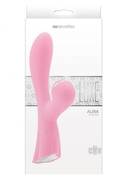 Luxe Aura Rechargeable Suction Dual Stimulator - Pink