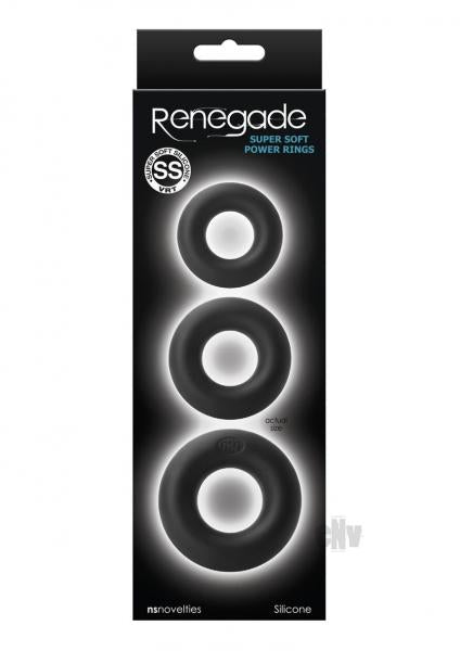 Renegade Super Soft Power Rings 3pk Blk