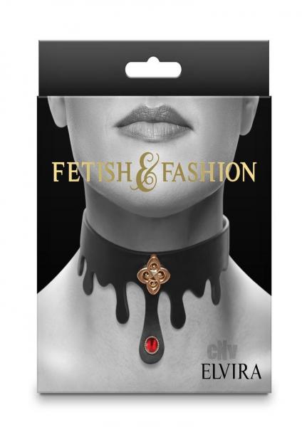 Fetish Fashion Elvira Collar Blk/gld