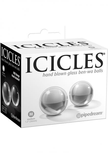 Icicles No 42 Medium Glass Ben Wa Balls Clear