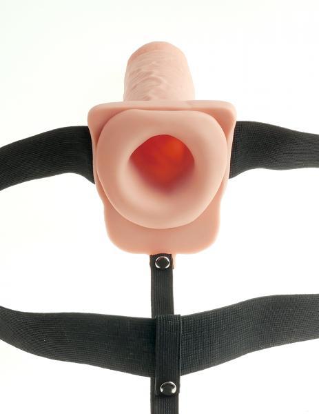 Fetish Fantasy 7in Hollow Rechargeable Strap-on With Balls, Flesh