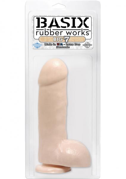 Basix Rubber Works - Big 7in Dong With Suction Cup Flesh