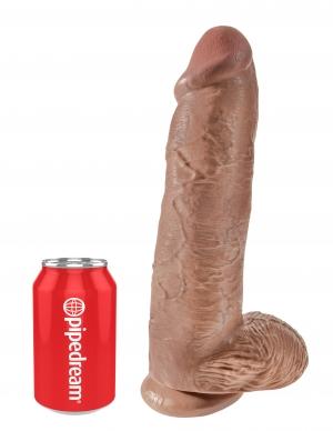 King Cock 12 Inch  Cock W/Balls Tan