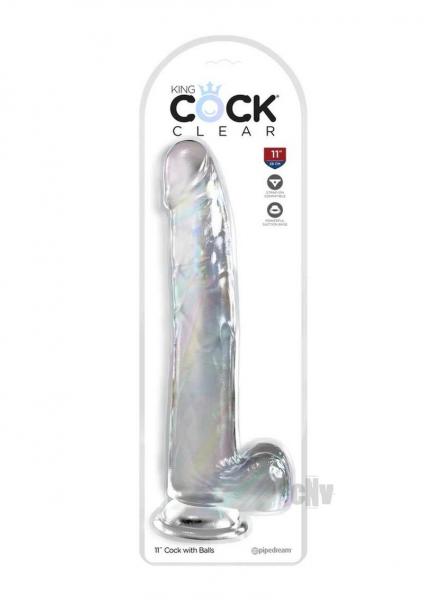 King Cock Clear With Balls 11in Clear