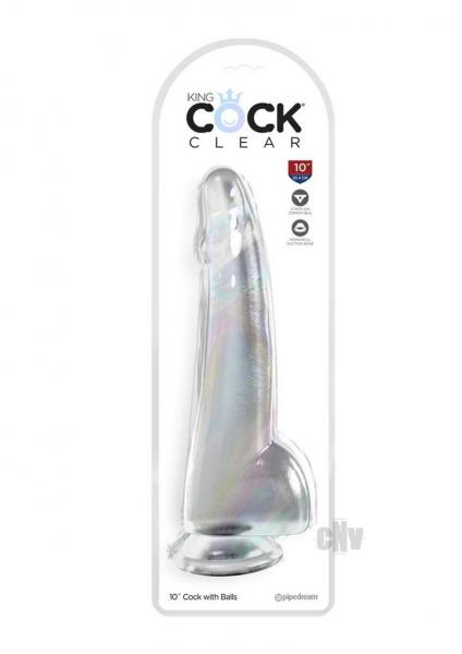 King Cock Clear With Balls 10in Clear