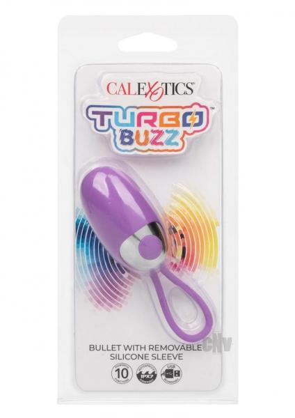 Turbo Buzz Bullet Stimulator W/removable Silicone Sleeve - Purple