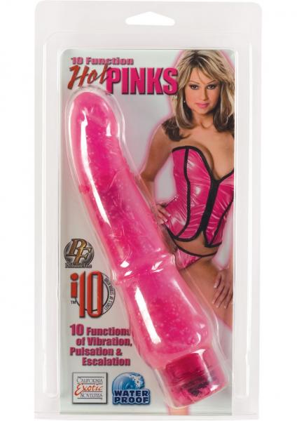 10 Function Hot Pink Stud Jelly Dong