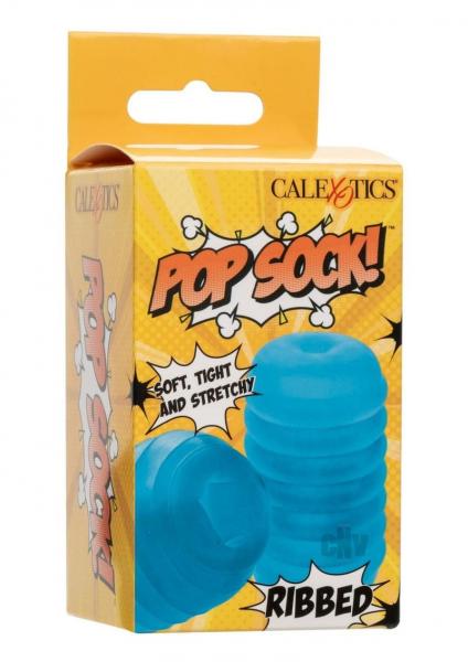 Pop Sock Ribbed Masturbator - Blue