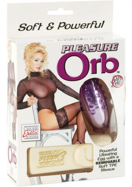 Pleasure Orb Vibrating Egg With Removable Soft Sleeve Multispeed Remote 2.75 Inch Purple