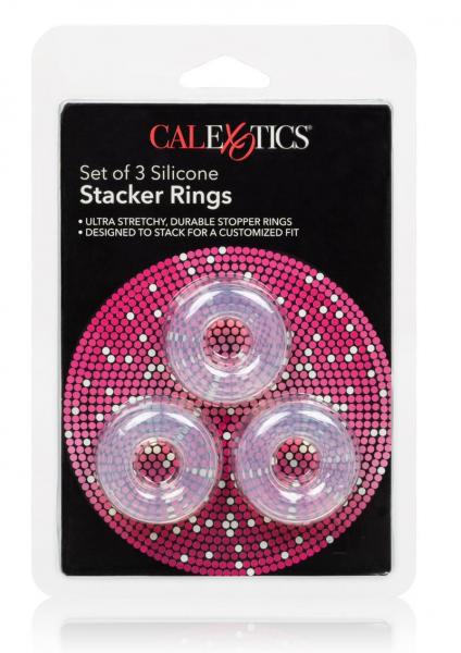 Set Of 3 Silicone Stacker Rings Clear