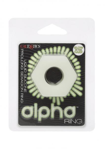 Alpha Liquid Silicone Glow In The Dark Prolong Sexagon Ring