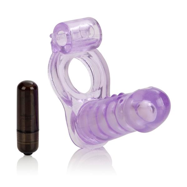 Double Diver Vibrating Enhancer Penetrator Purple