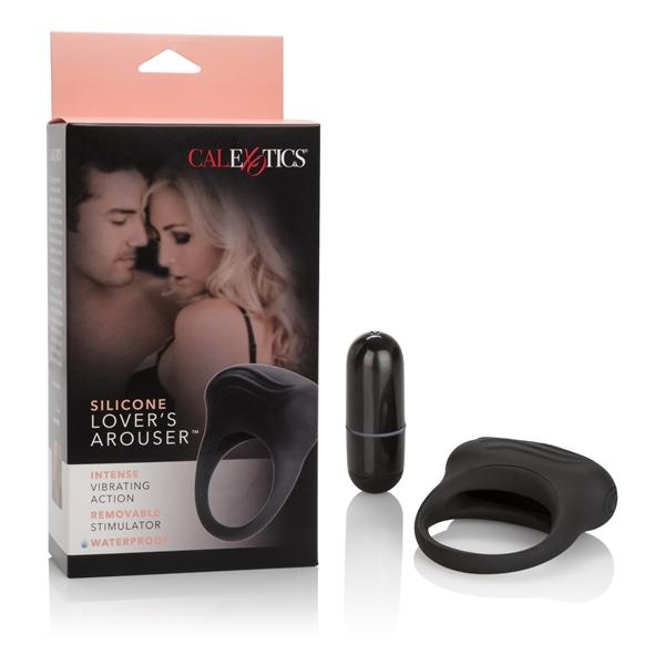 Silicone Lovers Arouser Black Vibrating Ring