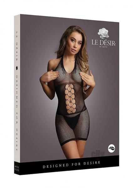 Shots Le Desir Peek-a-boo Fishnet Dress Black O/s