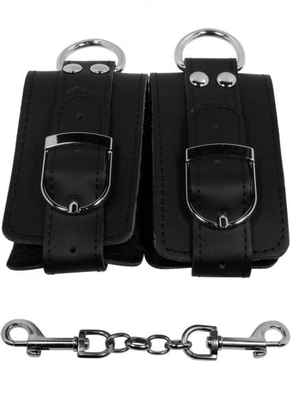 Strapped Black Leather Cuffs